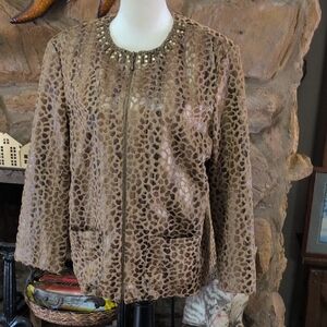 Brown Leopard Print Women's Jacket